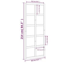 Ușă de hambar, alb, 90x1,8x214 cm, lemn masiv de pin, 7 image