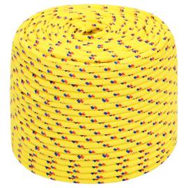 Frânghie de barcă, galben, 10 mm, 100 m, polipropilenă, 2 image