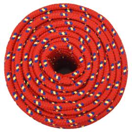 Frânghie de barcă, roșu, 12 mm, 25 m, polipropilenă, 3 image