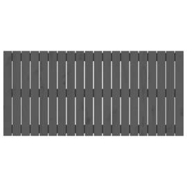 Tăblie de pat pentru perete, gri, 127,5x3x60 cm, lemn masiv pin, 4 image