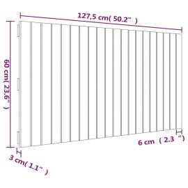 Tăblie de pat pentru perete, gri, 127,5x3x60 cm, lemn masiv pin, 8 image