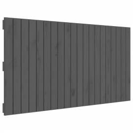 Tăblie de pat pentru perete, gri, 127,5x3x60 cm, lemn masiv pin, 2 image
