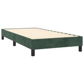 Cadru de pat box spring, verde închis, 80x200 cm, catifea, 4 image