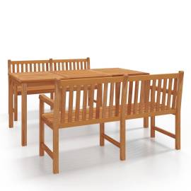 Set de masă pentru grădină, lemn masiv de tec, 3 piese, 2 image