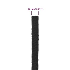 Frânghie de barcă, negru complet, 14 mm, 25 m, polipropilenă, 6 image