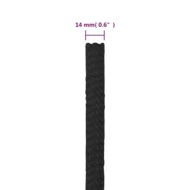 Frânghie de barcă, negru complet, 14 mm, 50 m, polipropilenă, 6 image