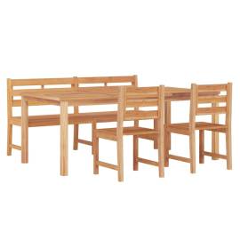 Set mobilier pentru grădină, 4 piese, lemn masiv de tec, 3 image