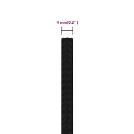 Frânghie de lucru, negru, 4 mm, 25 m, poliester, 6 image