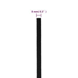 Frânghie de lucru, negru, 8 mm, 100 m, poliester, 6 image
