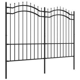 Gard grădină cu vârfuri negru 190 cm oțel vopsit electrostatic, 3 image