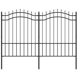 Gard grădină cu vârfuri negru 190 cm oțel vopsit electrostatic, 2 image