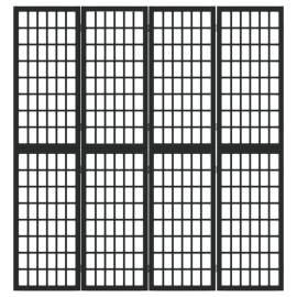 Paravan pliabil cu 4 panouri, stil japonez, negru, 160x170 cm, 3 image
