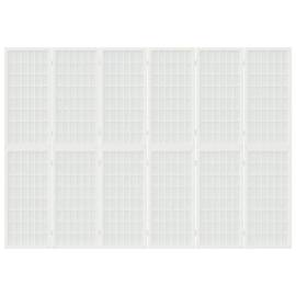 Paravan pliabil cu 6 panouri, stil japonez, alb, 240x170 cm, 3 image