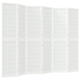 Paravan pliabil cu 6 panouri, stil japonez, alb, 240x170 cm, 2 image