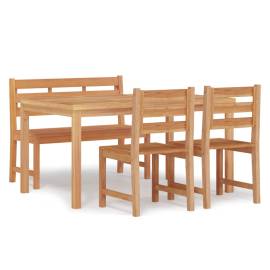 Set mobilier pentru grădină, 4 piese, lemn masiv de tec, 2 image
