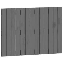 Tăblie de pat pentru perete, gri, 82,5x3x60 cm, lemn masiv pin, 2 image