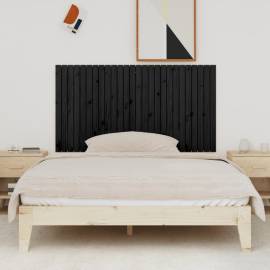 Tăblie de pat pentru perete, negru, 166x3x90 cm, lemn masiv pin, 3 image