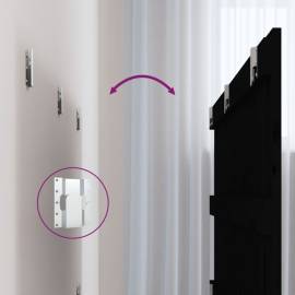 Tăblie de pat pentru perete, negru, 185x3x60 cm, lemn masiv pin, 6 image
