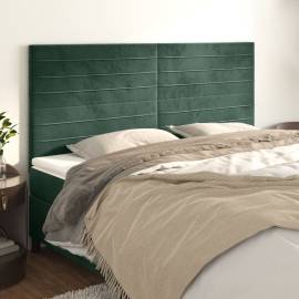 Tăblii de pat, 4 buc, verde închis, 90x5x78/88 cm, catifea
