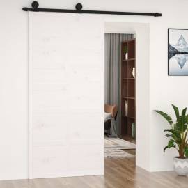 Ușă de hambar, alb, 100x1,8x214 cm, lemn masiv de pin, 3 image