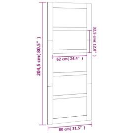 Ușă de hambar, alb, 80x1,8x204,5 cm, lemn masiv de pin, 7 image