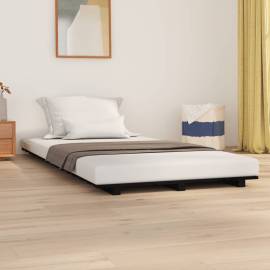 Cadru de pat, negru, 90x200 cm, lemn masiv de pin