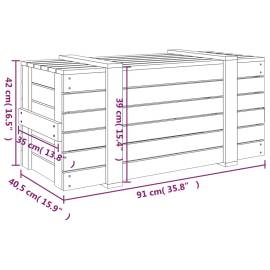 Cutie de depozitare, gri, 91x40,5x42 cm, lemn masiv de pin, 11 image