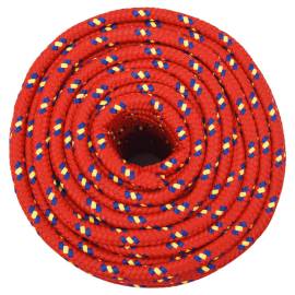 Frânghie de barcă, roșu, 12 mm, 100 m, polipropilenă, 3 image