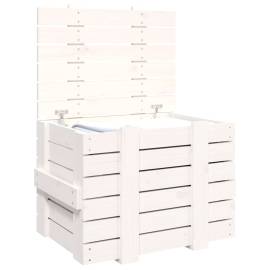 Cutie de depozitare, alb, 58x40,5x42 cm, lemn masiv de pin, 5 image