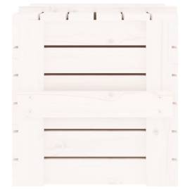 Cutie de depozitare, alb, 58x40,5x42 cm, lemn masiv de pin, 8 image