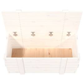 Cutie de depozitare, alb, 91x40,5x42 cm, lemn masiv de pin, 9 image