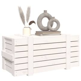 Cutie de depozitare, alb, 91x40,5x42 cm, lemn masiv de pin, 5 image