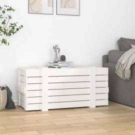 Cutie de depozitare, alb, 91x40,5x42 cm, lemn masiv de pin, 3 image