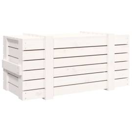 Cutie de depozitare, alb, 91x40,5x42 cm, lemn masiv de pin, 6 image