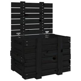 Cutie de depozitare, negru, 58x40,5x42 cm, lemn masiv de pin, 2 image