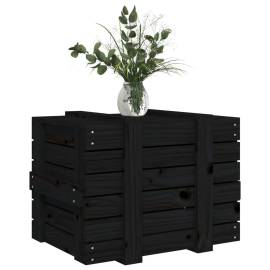 Cutie de depozitare, negru, 58x40,5x42 cm, lemn masiv de pin, 4 image