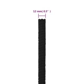 Frânghie de lucru, negru, 12 mm, 25 m, poliester, 6 image