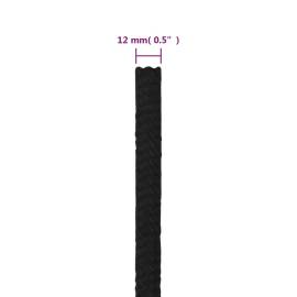 Frânghie de lucru, negru, 12 mm, 250 m, poliester, 6 image
