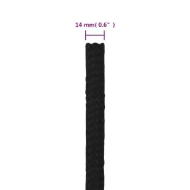 Frânghie de lucru, negru, 14 mm, 100 m, poliester, 6 image