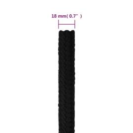 Frânghie de lucru, negru, 18 mm, 50 m, poliester, 6 image