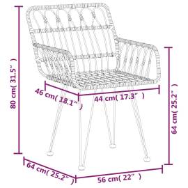 Set mobilier de grădină, 5 piese, negru, poliratan, 10 image