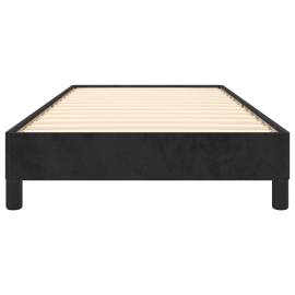 Cadru de pat, negru, 90x190 cm, catifea, 5 image