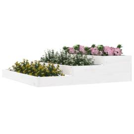 Jardinieră, alb, 107x107x27 cm, lemn masiv de pin, 3 image