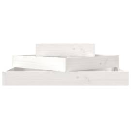 Jardinieră, alb, 83x83x27 cm, lemn masiv de pin, 4 image