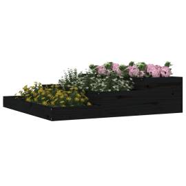 Jardinieră, negru, 107x107x27 cm, lemn masiv de pin, 3 image