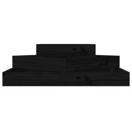 Jardinieră, negru, 83x83x27 cm, lemn masiv de pin, 4 image