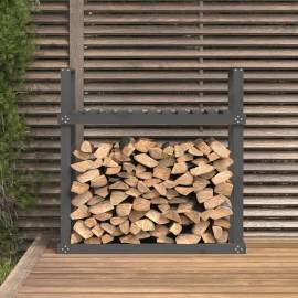 Rastel pentru lemne de foc, gri, 110x35x108,5 cm lemn masiv pin, 3 image