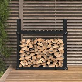 Rastel pentru lemne de foc negru 110x35x108,5 cm lemn masiv pin, 3 image