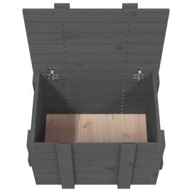 Cutie de depozitare, gri, 58x40,5x42 cm, lemn masiv de pin, 9 image
