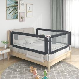 Balustradă de protecție pat copii, gri închis, 100x25 cm textil